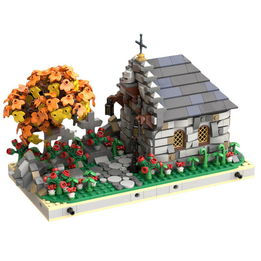 Medieval Small Cemetery with a Tomb Building Kit | LEGO-Compatible MOC - 1