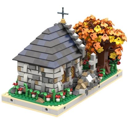 medieval small cemetery with a tomb building set | moc-89854 - 3