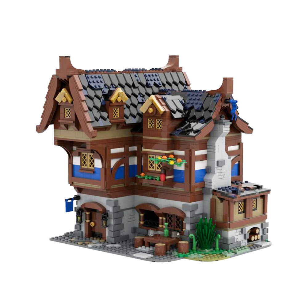 medieval tavern & inn building set | lego compatible - 4