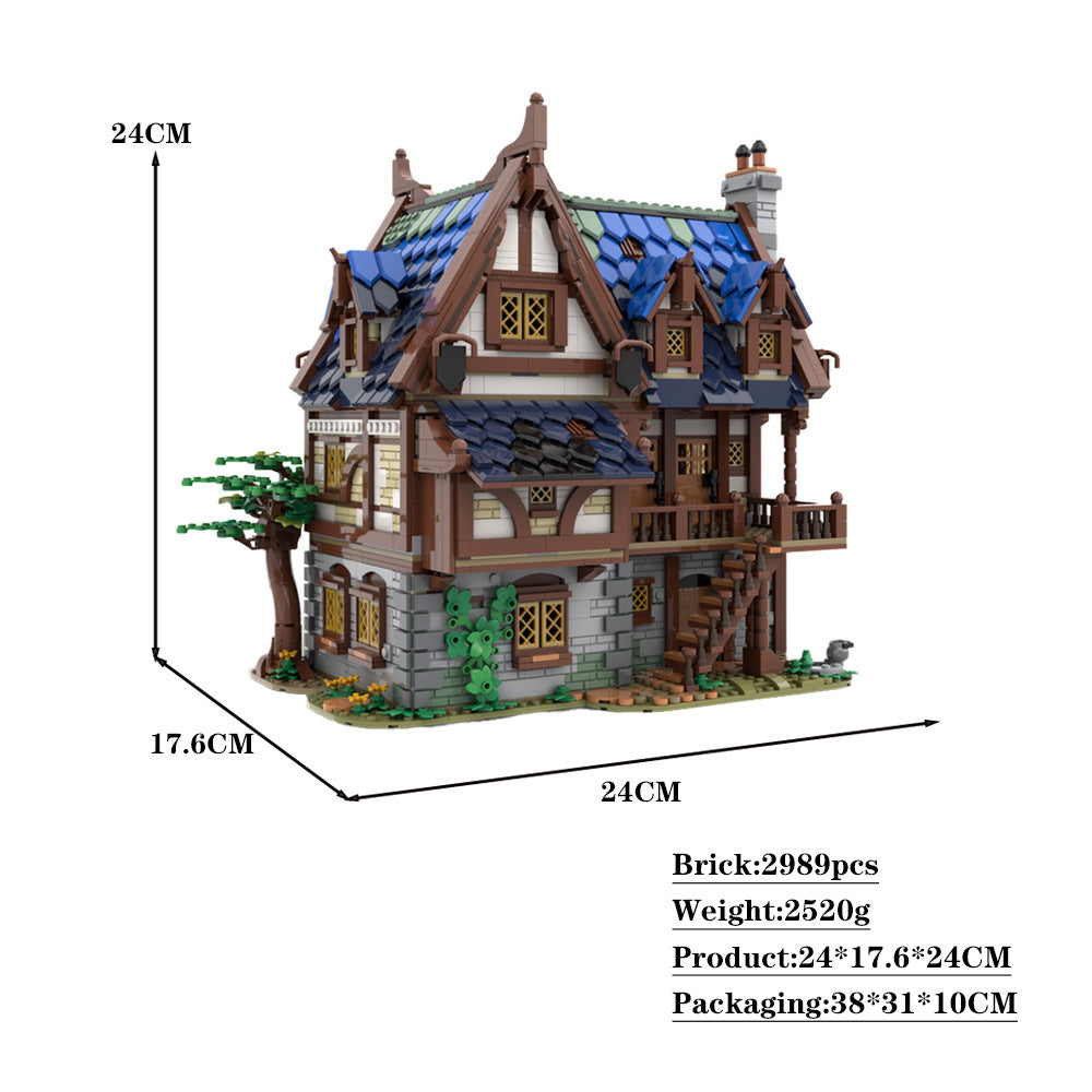 medieval tavern & inn building set | moc-119495 - 4