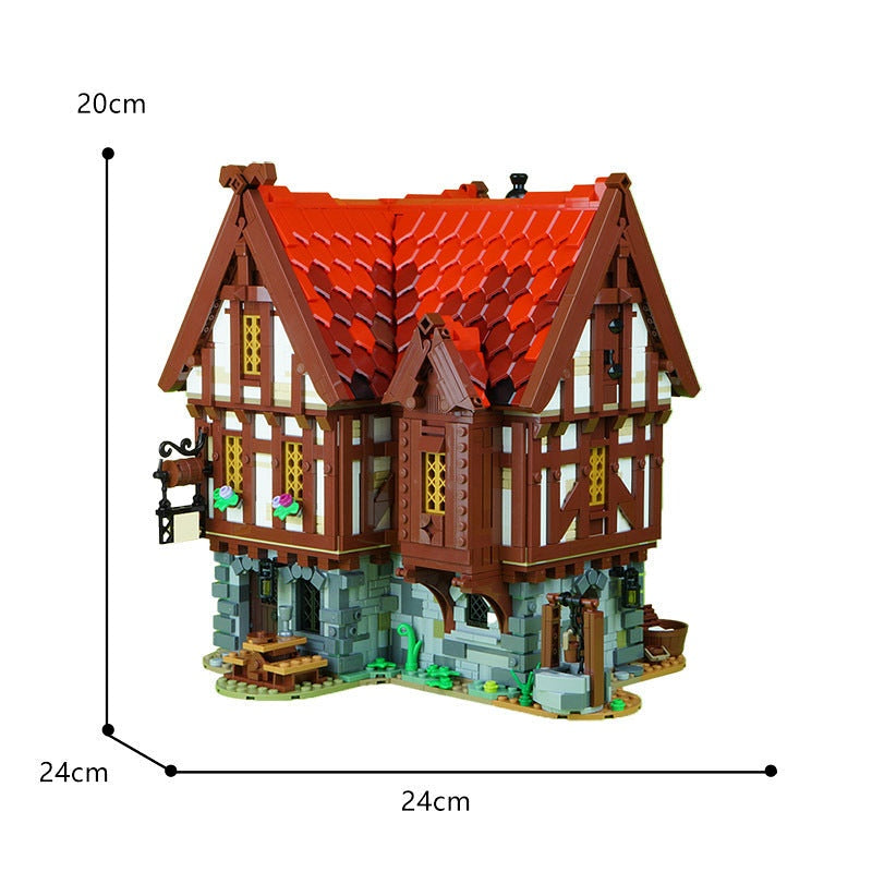 Medieval Tavern MOC Building Kit | Historic Village Inn Architecture - 7