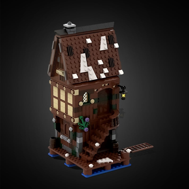 Medieval Timber-Framed Dock House MOC Building Kit - 2