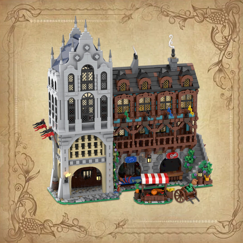 medieval town square building kit | moc-221582 - 1