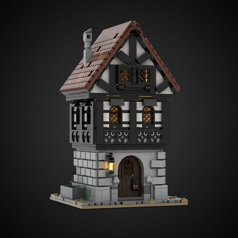 Medieval Townhouse MOC Building Kit | Historic Village Architecture Model - 4