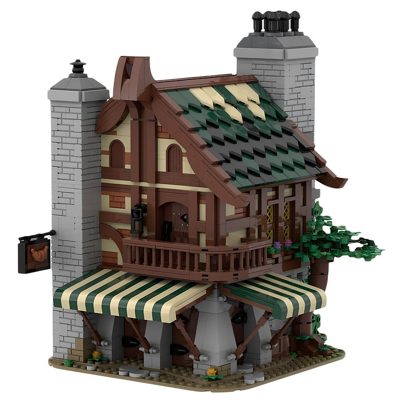 Medieval Village Timber-Framed Bakery MOC Building Kit - 1