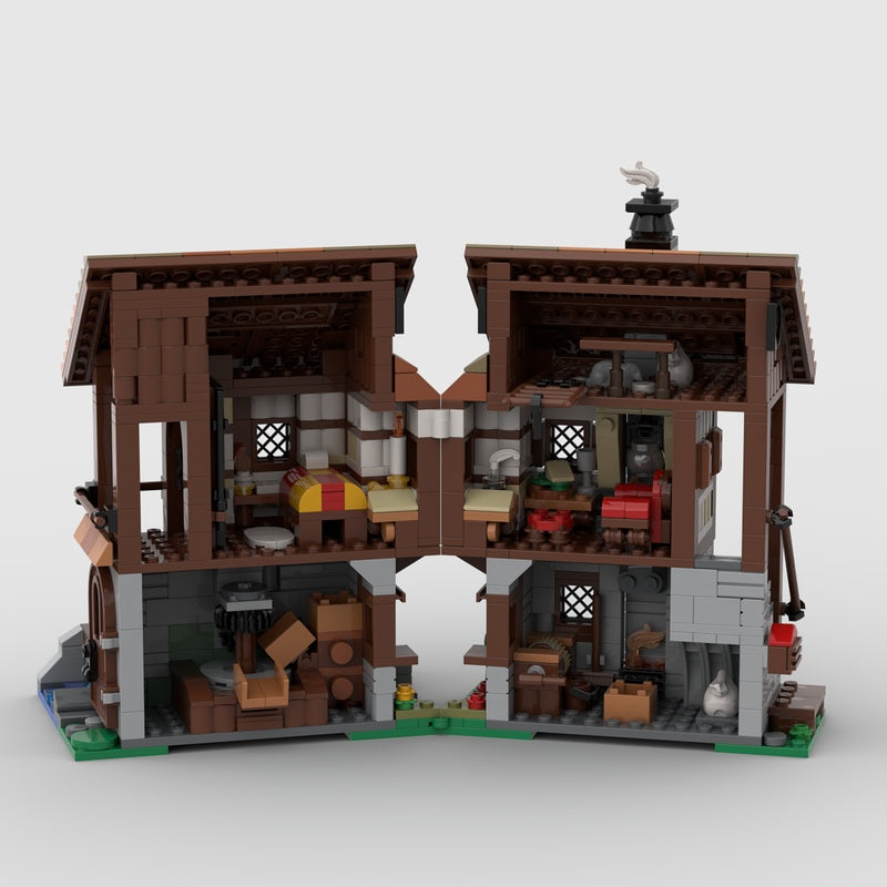Medieval Water Mill MOC Village Architecture Building Kit - 3