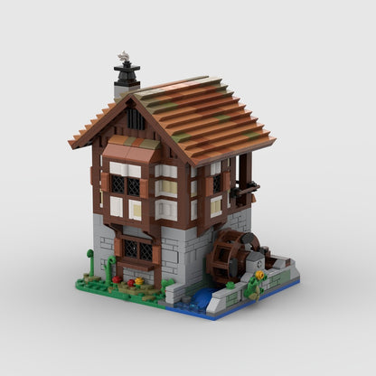 Medieval Water Mill MOC Village Architecture Building Kit - 5