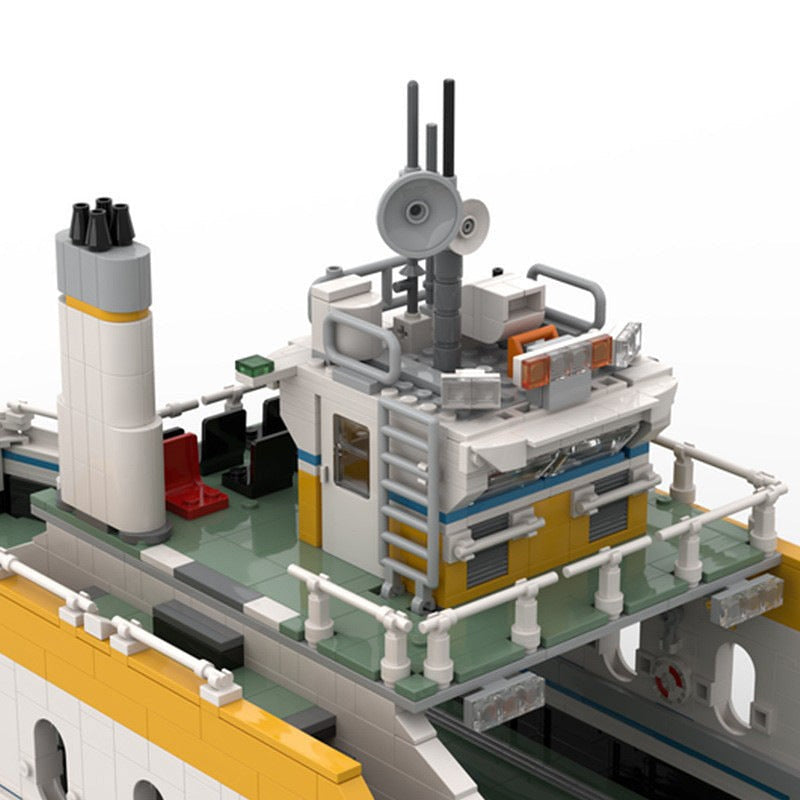 Medium Car Ferry MOC Building Kit - Custom Maritime Transport Construction Model - 2