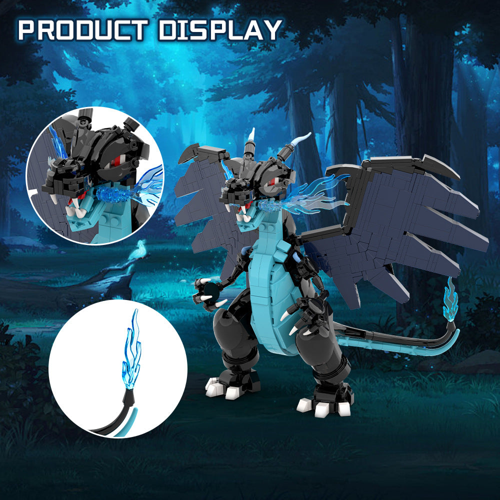 mega charizard x building kit | pokemon | lego compatible moc - 2