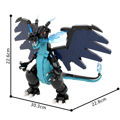 mega charizard x building kit | pokemon | lego compatible moc - 3