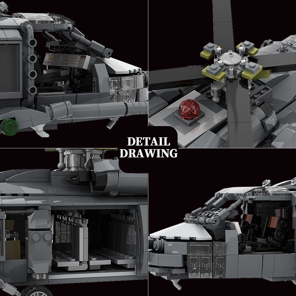 mh-60l pave hawk helicopter building set | lego compatible - 3
