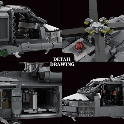 mh-60l pave hawk helicopter building set | lego compatible - 3