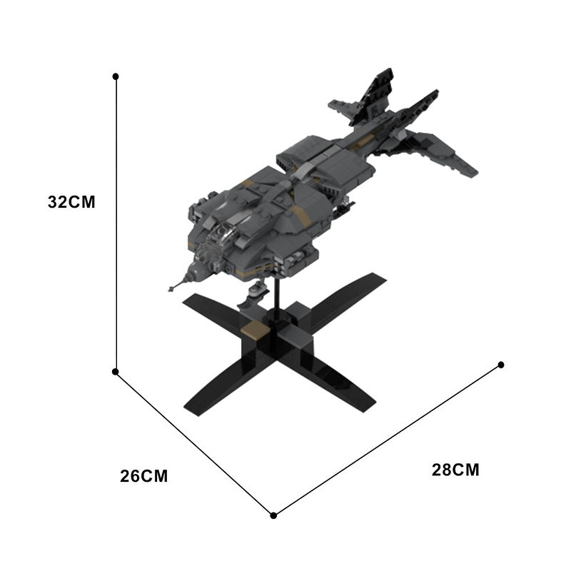 Micro Alien Utility Dropship Flying Vehicle Building Kit | LEGO-Compatible MOC - 1