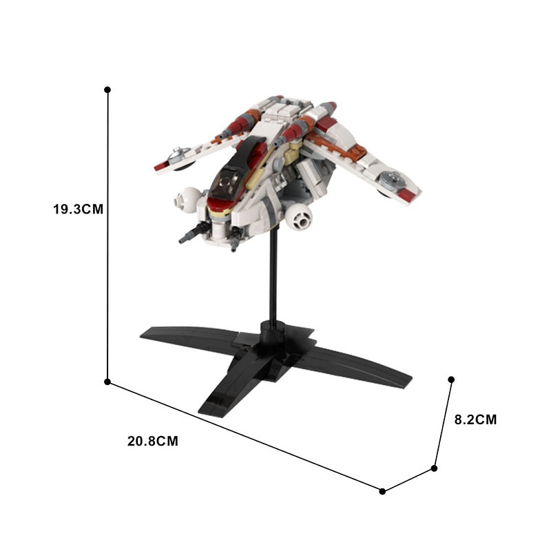 Micro Galactic Republic Gunship Building Kit | LEGO-Compatible MOC - 5