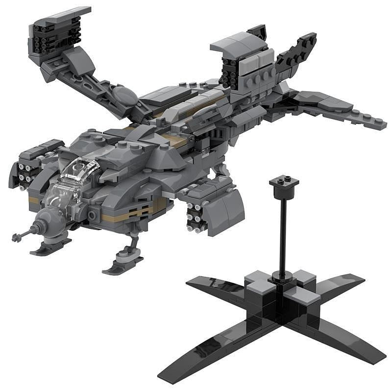 Micro Space Gunship Dropship Lander MOC Building Kit - 1