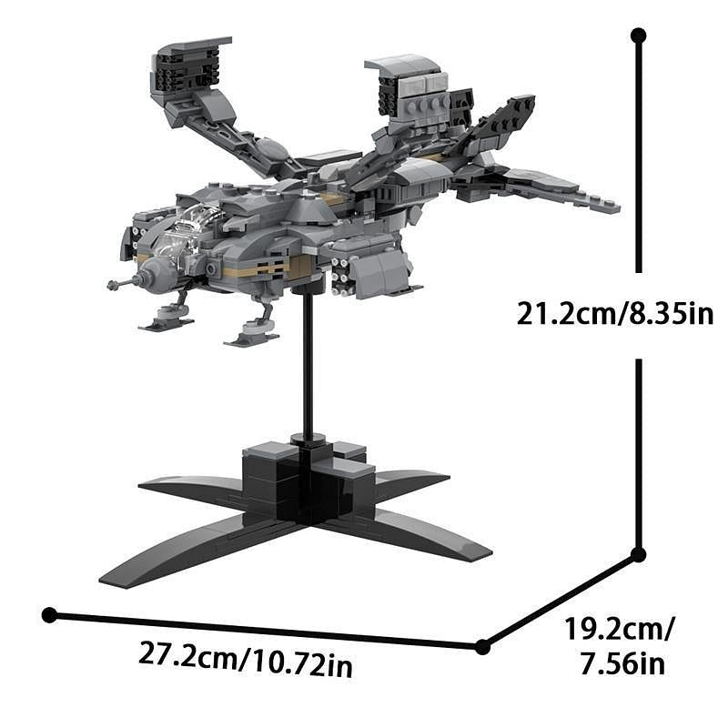 Micro Space Gunship Dropship Lander MOC Building Kit - 4