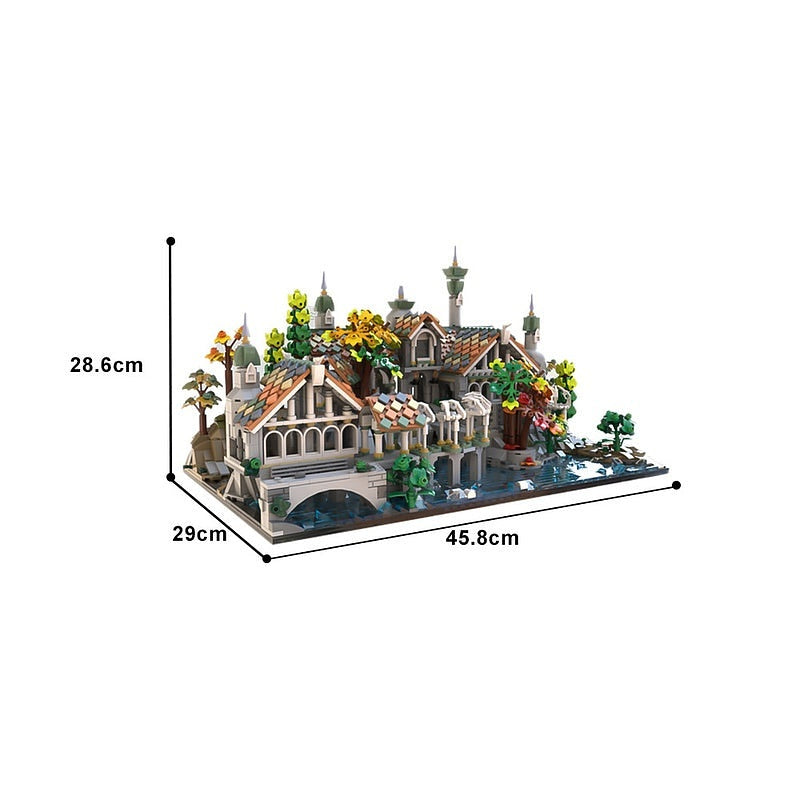 Microscale Elven Valley Sanctuary MOC Building Kit | Fantasy Diorama - 3