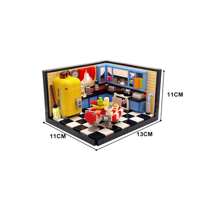 Mid-Century Kitchen Diorama Building Kit | LEGO-Compatible MOC - 4