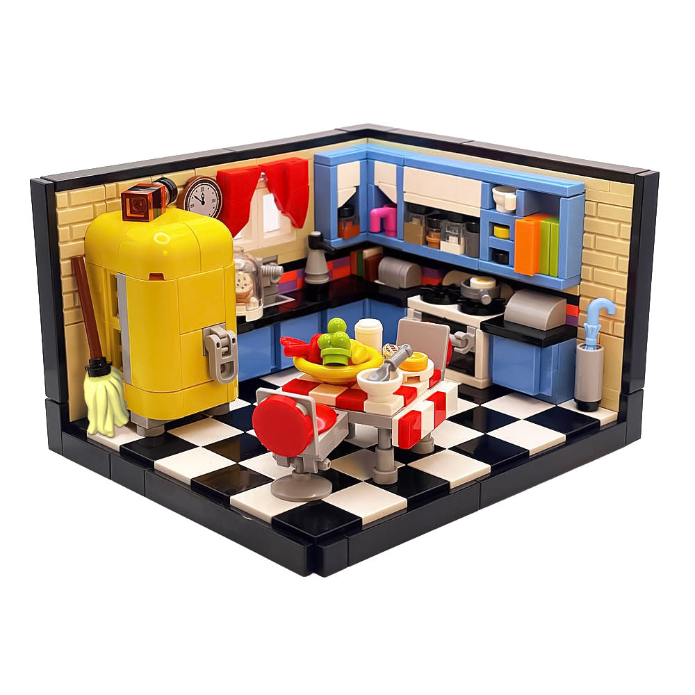 mid-century kitchen diorama building set | moc-161065 - 5