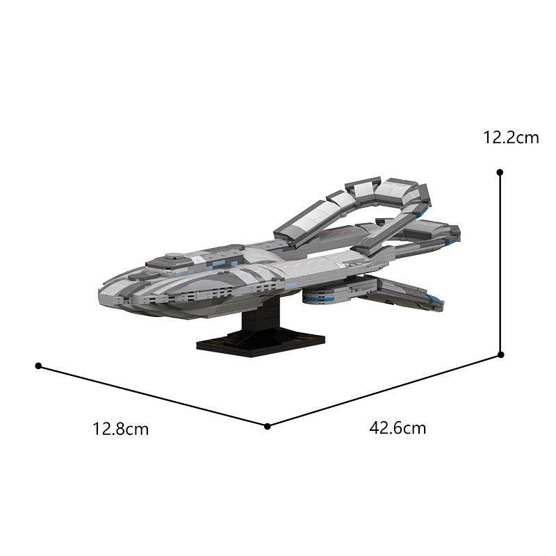 Mid-Scale Quantum Drive Exploration Starship Building Kit | LEGO-Compatible MOC - 1