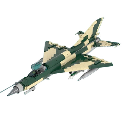 MiG-21bis Fishbed L Fighter Jet MOC Building Kit - 1