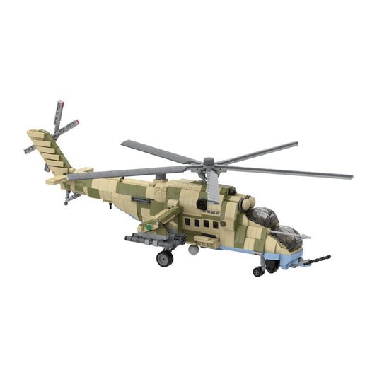 Mil-Mi35M "Hind" Attack Helicopter Building Kit | Compatible with LEGO Bricks - 1
