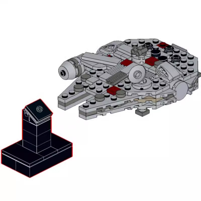 millennium falcon mini-size building set | star wars | moc-123092 - 4