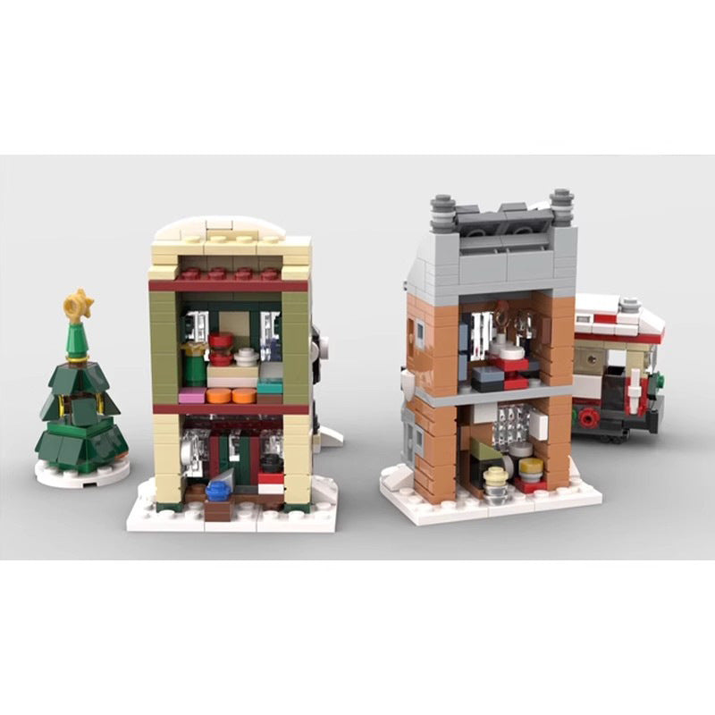 mini 10308 holiday main street building set | moc-124348 - 3