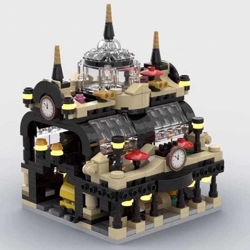 mini 910002 studgate train station building set | moc-145087 - 1