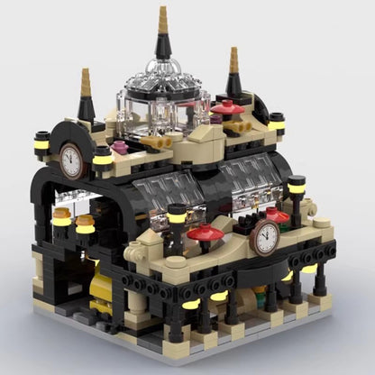 mini 910002 studgate train station building set | moc-145087 - 1