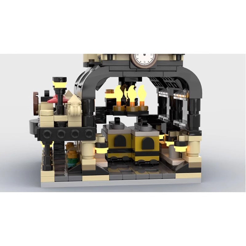 mini 910002 studgate train station building set | moc-145087 - 3