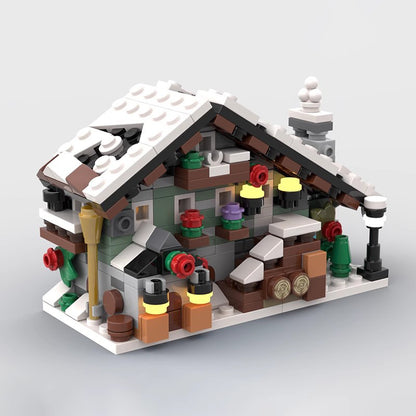 mini 910004 winter chalet building set | moc-150937 - 1