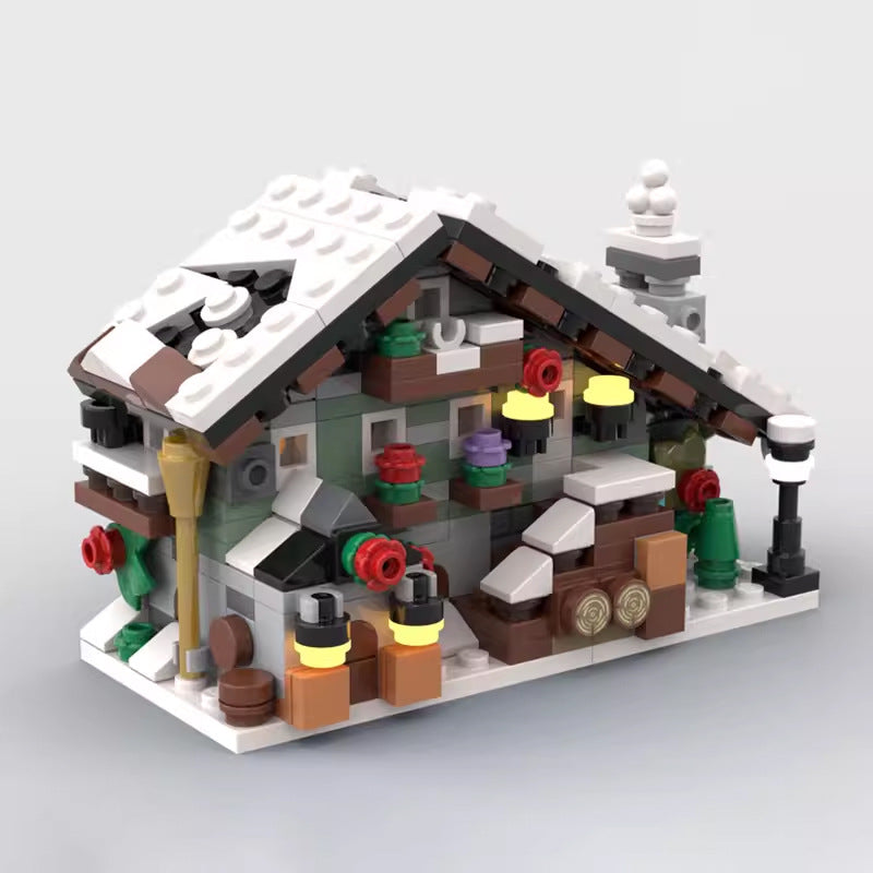 mini 910004 winter chalet building set | moc-150937 - 4
