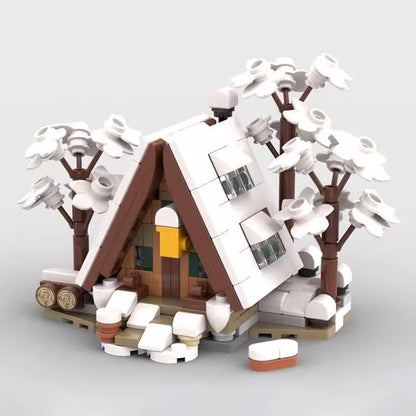 Mini A-Frame Cabin MOC Building Kit | Rustic Woodland House Model - 2