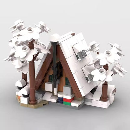 Mini A-Frame Cabin MOC Building Kit | Rustic Woodland House Model - 7