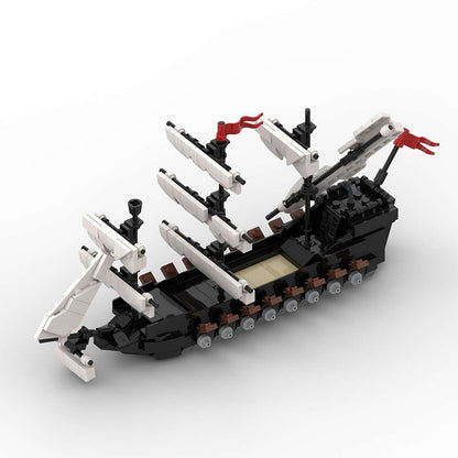 Mini Black Sailship MOC Building Kit | Compact Sailing Vessel Model - 3