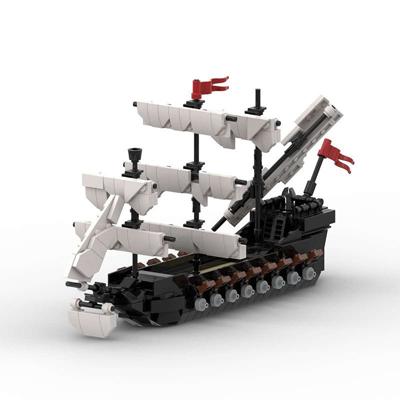 Mini Black Sailship MOC Building Kit | Compact Sailing Vessel Model - 4