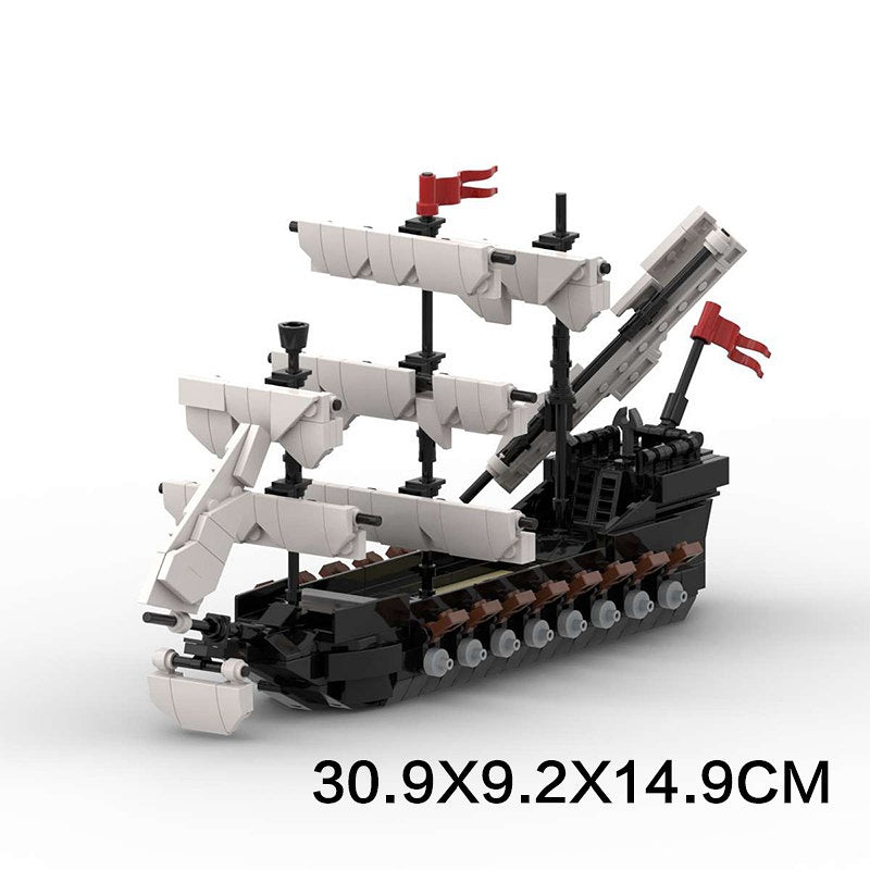 Mini Black Sailship MOC Building Kit | Compact Sailing Vessel Model - 5
