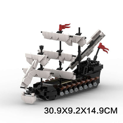 Mini Black Sailship MOC Building Kit | Compact Sailing Vessel Model - 5