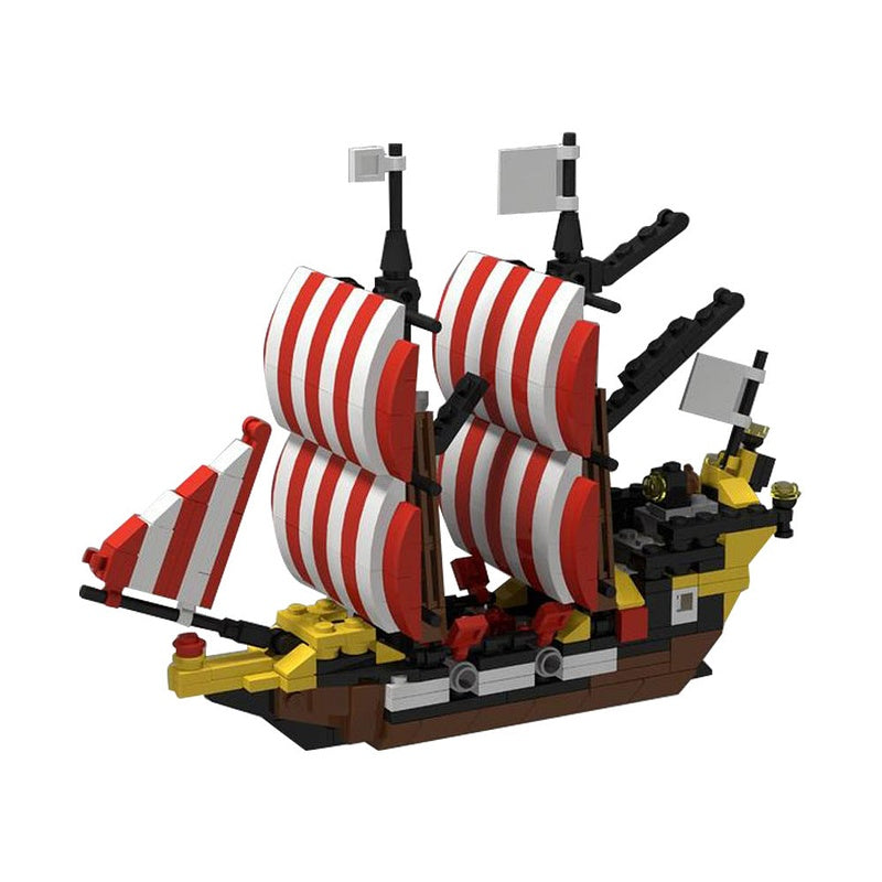 Mini Black Seas Barracuda MOC Pirate Ship Building Kit - 1