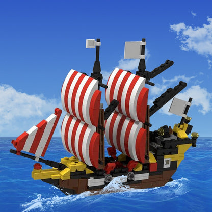 Mini Black Seas Barracuda MOC Pirate Ship Building Kit - 2