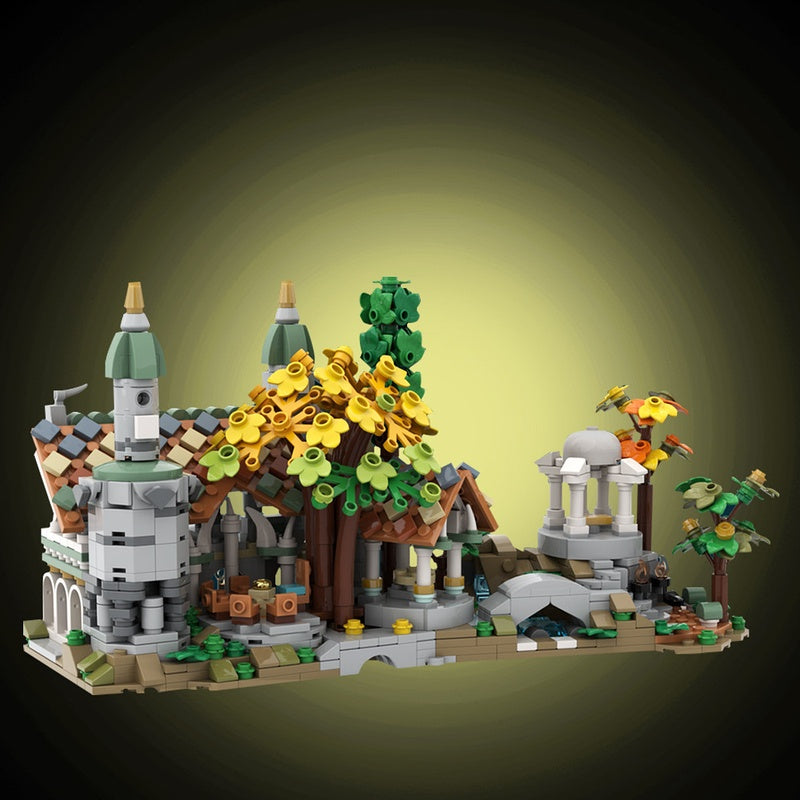 Mini Elven Valley Castle Building Kit | LEGO-Compatible MOC - 1