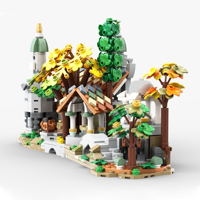Mini Elven Valley Castle MOC Building Kit | Fantasy Architecture Model - 3