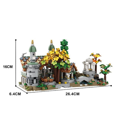 Mini Elven Valley Castle MOC Building Kit | Fantasy Architecture Model - 4