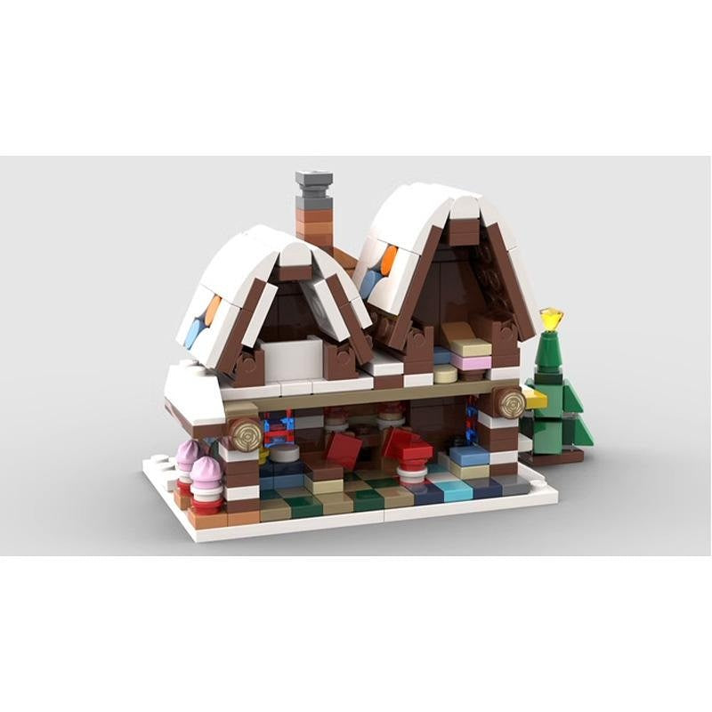 Mini Gingerbread House MOC Building Kit | Winter Village Holiday Model - 3