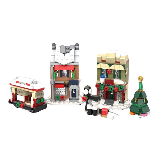 Mini Holiday Main Street MOC Building Kit | Christmas Street Scene - 1