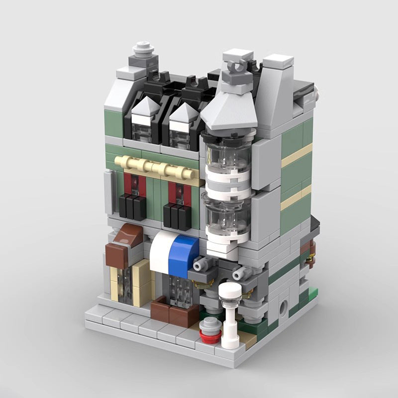 mini modular 10185 green grocer building set | moc-103964 - 2