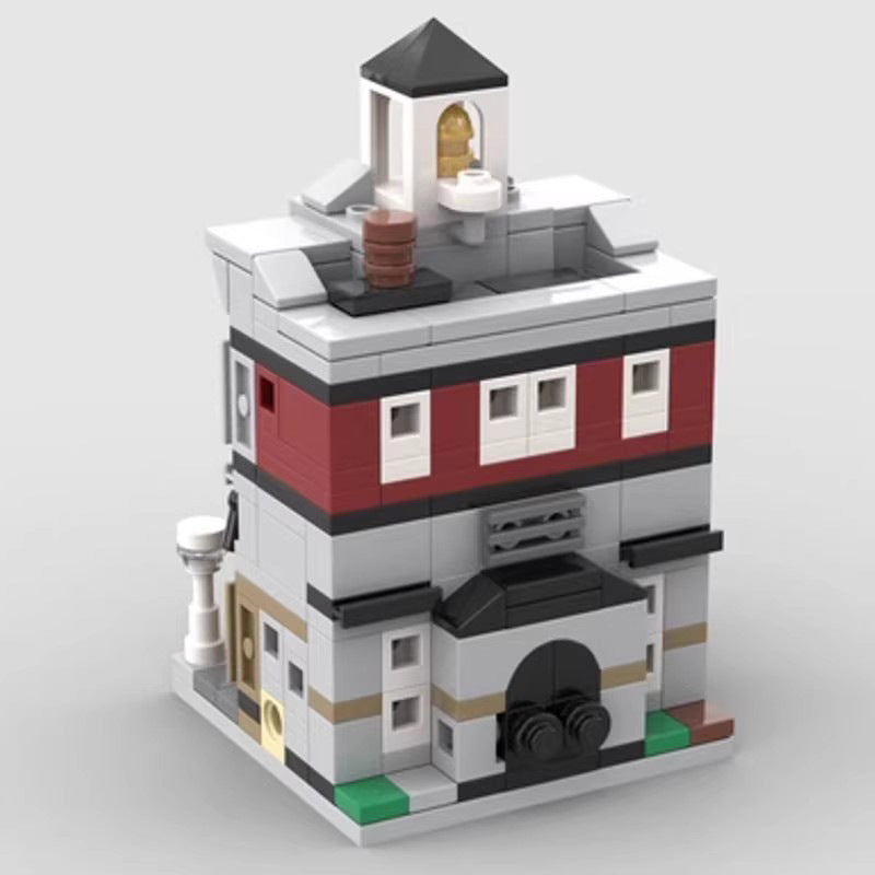 mini modular 10197 fire brigade building set | moc-104289 - 3