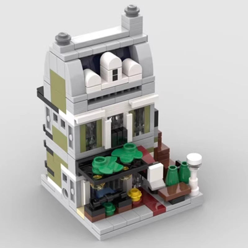 mini modular 10243 parisian restaurant building set | moc-103290 - 2