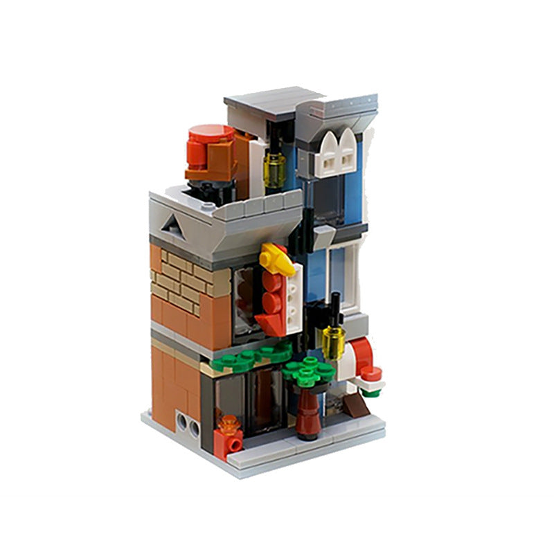 mini modular detective's office building set | moc-4809 - 2